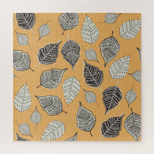 Autumn leaves, seamless vintage pattern. jigsaw puzzle