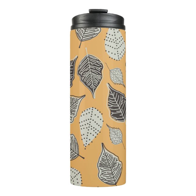 Autumn leaves, seamless vintage pattern. thermal tumbler (Front)