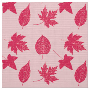 Autumn leaves - Shades of Coral Pink Fabric