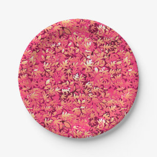 Autumn leaves, shades of red and orange paper plate