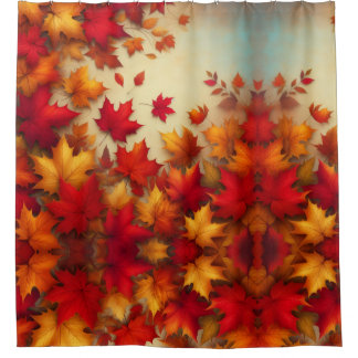 Autumn leaves shower curtain