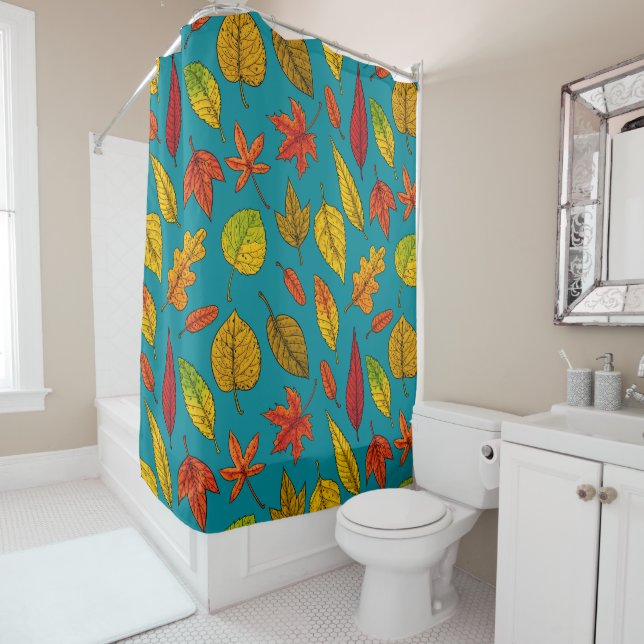 Autumn leaves shower curtain (In Situ)
