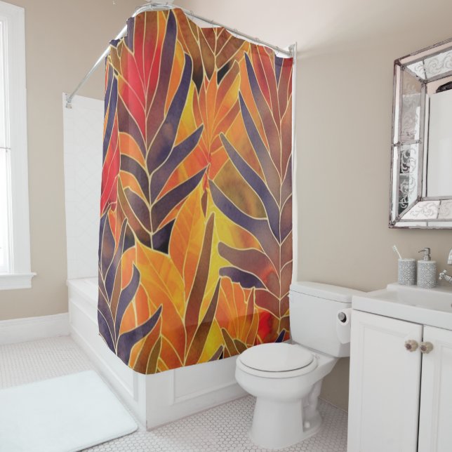 Autumn Leaves Shower Curtain (In Situ)