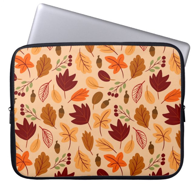 Autumn leaves, simple childish seamless pattern. laptop sleeve (Front)