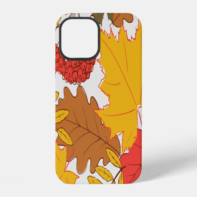 Autumn leaves, simple seamless pattern iPhone case (Back)