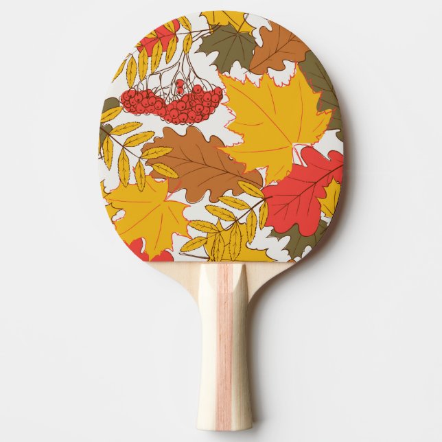 Autumn leaves, simple seamless pattern ping pong paddle (Front)