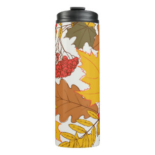 Autumn leaves, simple seamless pattern thermal tumbler