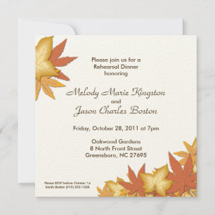 Autumn Leaves Square Invitations