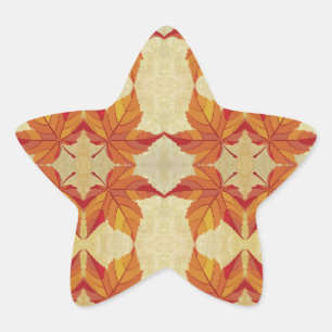 Autumn Leaves Star Sticker
