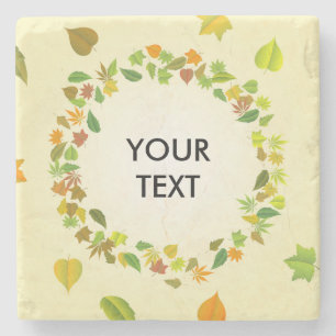 Autumn leaves stone coaster