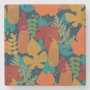 Autumn leaves stone coaster