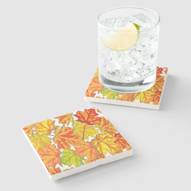 AUTUMN LEAVES STONE COASTER (Side)