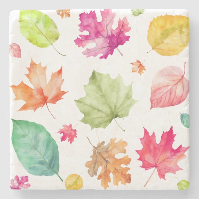Autumn Leaves  Stone Coaster (Front)