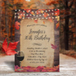 Autumn Leaves String Lights Wine Birthday Party Invitation<br><div class="desc">Autumn Leaves String Lights Wine Birthday Party Invitations.</div>