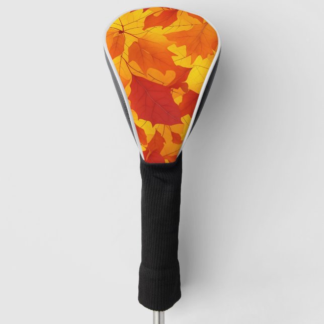 Autumn leaves styled design golf head cover (Front)