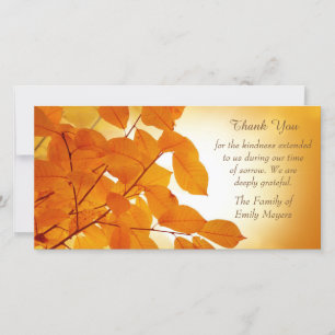 Autumn Leaves Sympathy Thank You Card