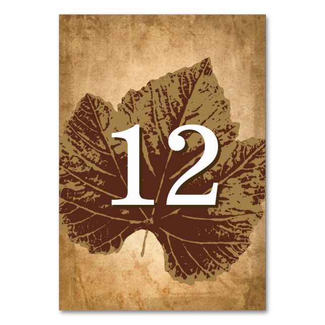 Autumn Leaves Table Card | Rustic Fall Wedding (Front)