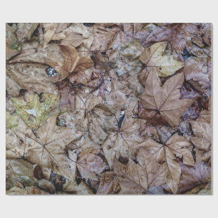Autumn leaves tapestry print wrapping paper