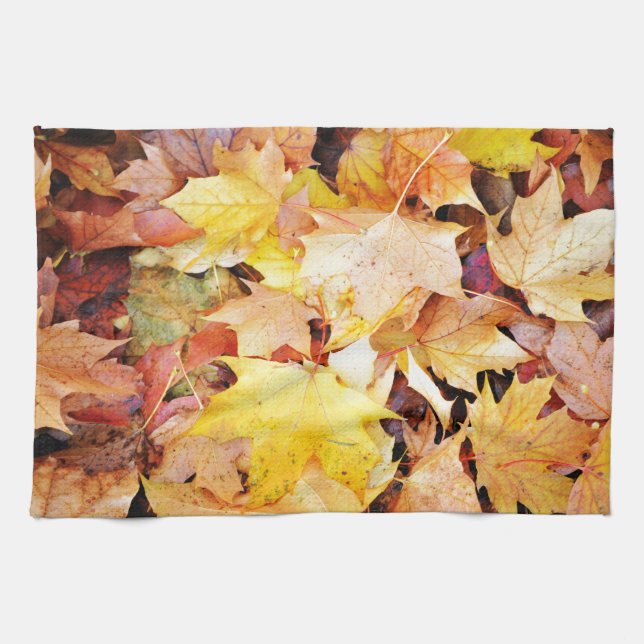 Autumn leaves tea towel (Horizontal)
