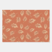 Autumn Leaves Terracotta Wrapping Paper Sheet (Front)