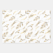 Autumn Leaves Terracotta Wrapping Paper Sheet (Front 3)