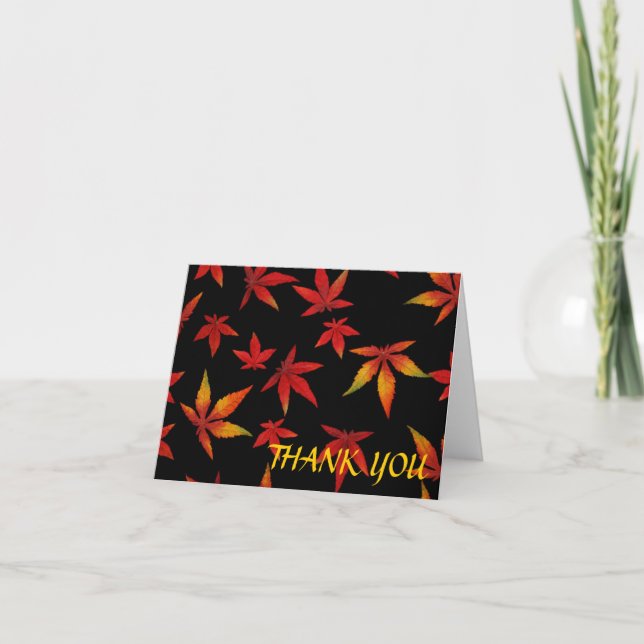 Autumn Leaves THANK YOU Note Card (Front)