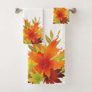 Autumn Leaves Thanksgiving Bath Towel Set