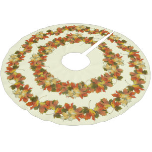 Autumn Leaves Thanksgiving Brushed Polyester Tree Skirt