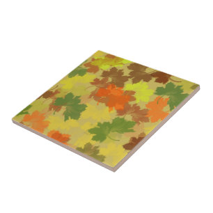Autumn Leaves Thanksgiving Ceramic Tile