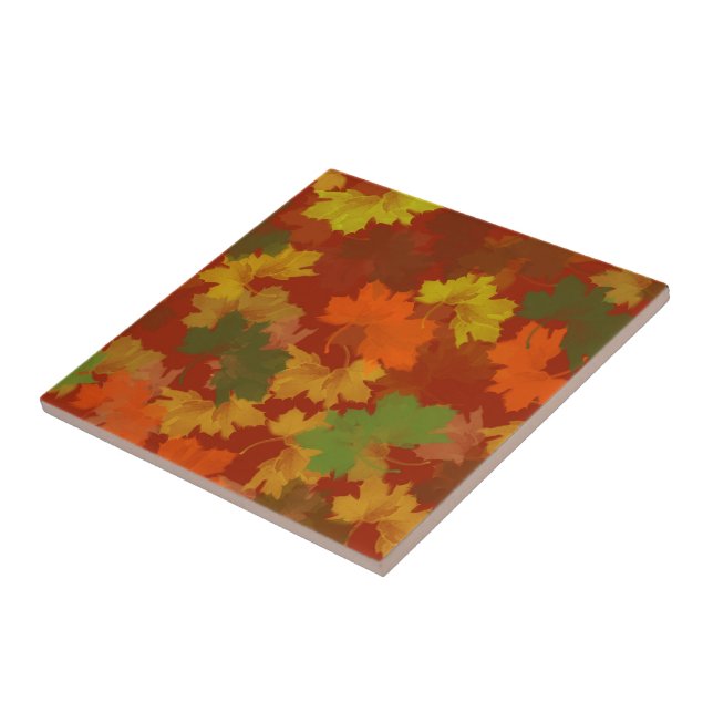 Autumn Leaves Thanksgiving Ceramic Tile (Side)