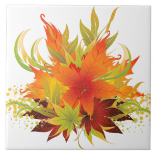 Autumn Leaves Thanksgiving Ceramic Tile