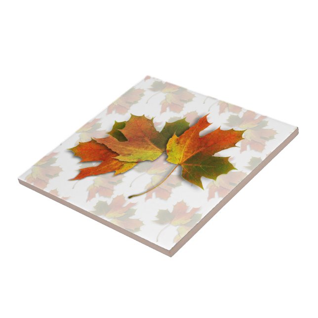 Autumn Leaves Thanksgiving Ceramic Tile (Side)