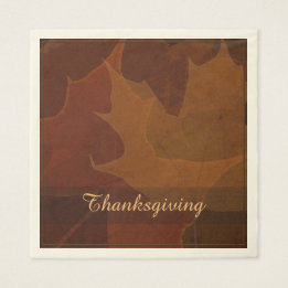 Autumn Leaves Thanksgiving Custom Text Colour Napkin