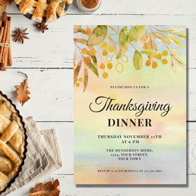 Autumn Leaves Thanksgiving Dinner Invitation (Creator Uploaded)