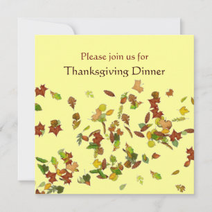 AUTUMN LEAVES Thanksgiving Dinner Party Invitation