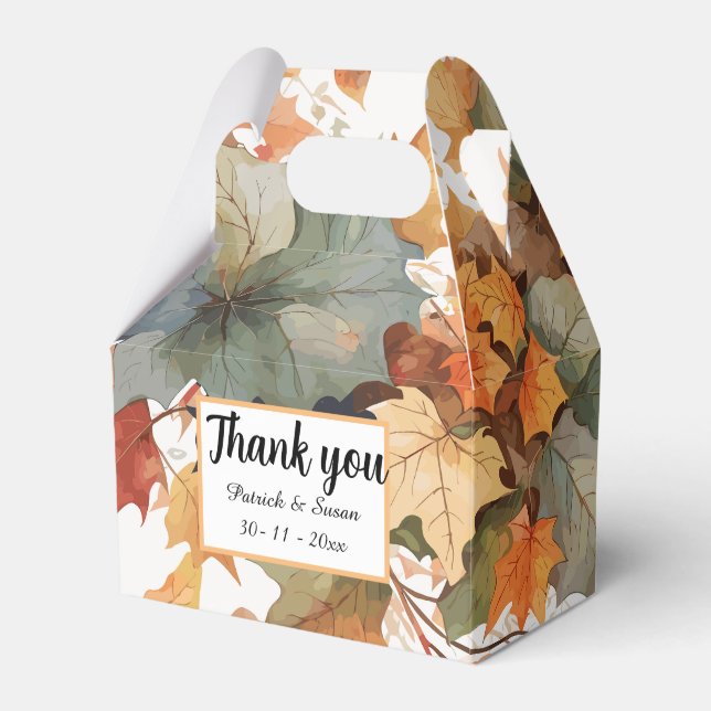 Autumn leaves Thanksgiving  Favour Box (Front Side)