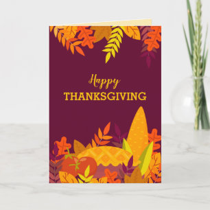 Autumn Leaves Thanksgiving Holiday Greeting Card