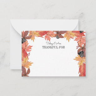 Autumn Leaves Thanksgiving I Am Thankful For Card