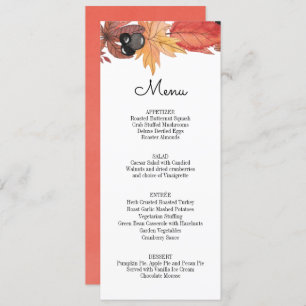 Autumn Leaves Thanksgiving Menu Invitation