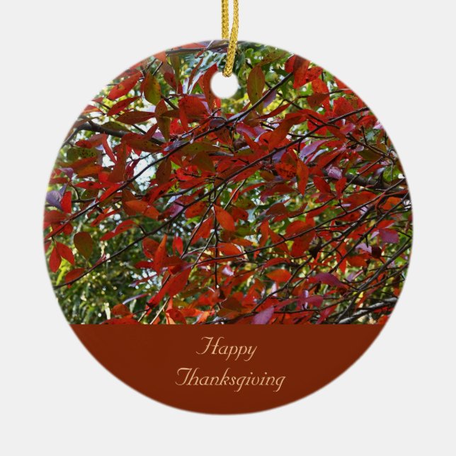 Autumn Leaves Thanksgiving Ornament  (Front)