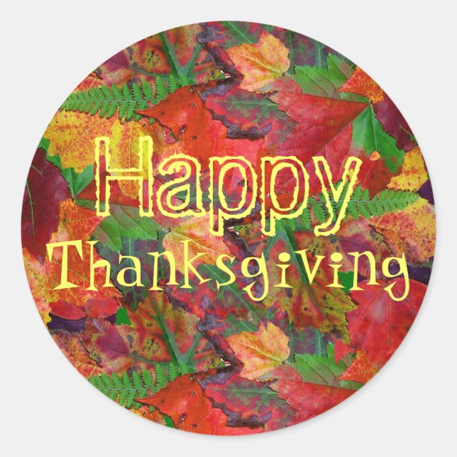 Autumn Leaves Thanksgiving Stickers (Front)