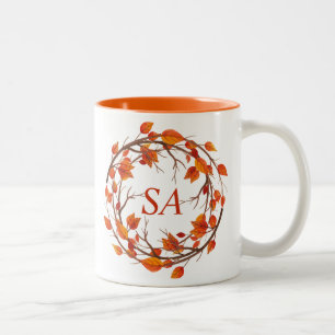 Autumn Leaves Thanksgiving Two-Tone Coffee Mug