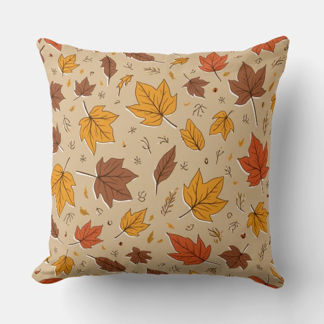 Autumn Leaves Throw Pillow (Front)