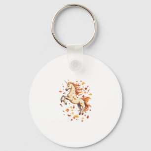Autumn Leaves Unicorn (1) Key Ring