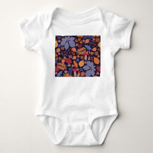 Autumn Leaves, Vintage Mushroom Illustration. Baby Bodysuit