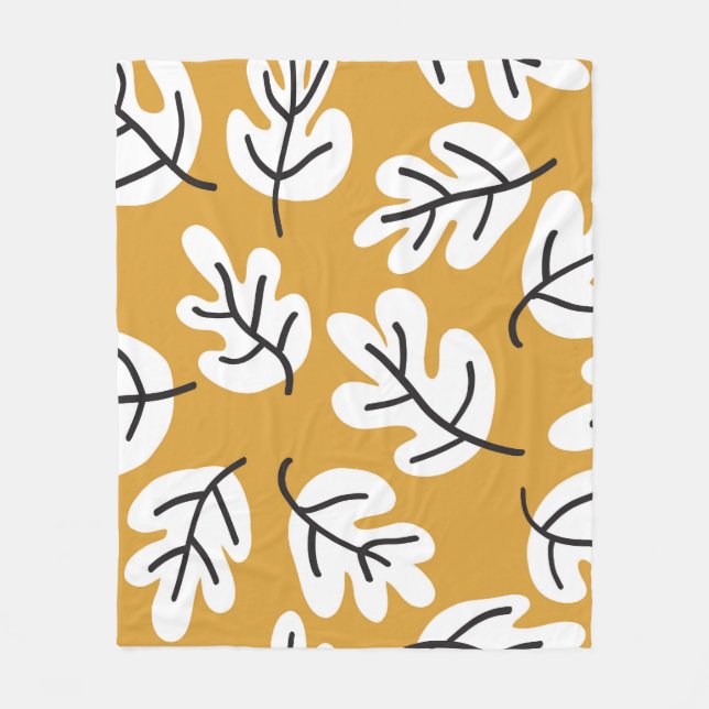Autumn Leaves Vintage Seamless Pattern Fleece Blanket (Front)
