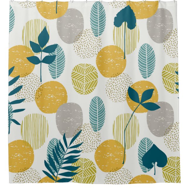 Autumn leaves, vintage seamless pattern. shower curtain (Front)
