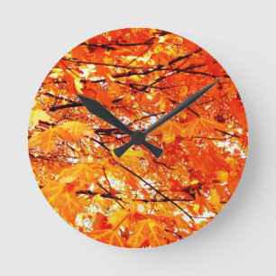 Autumn Leaves Wall Clock