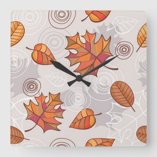 Autumn Leaves Wall Clock (Front)