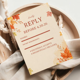 Autumn Leaves Warm RSVP Card